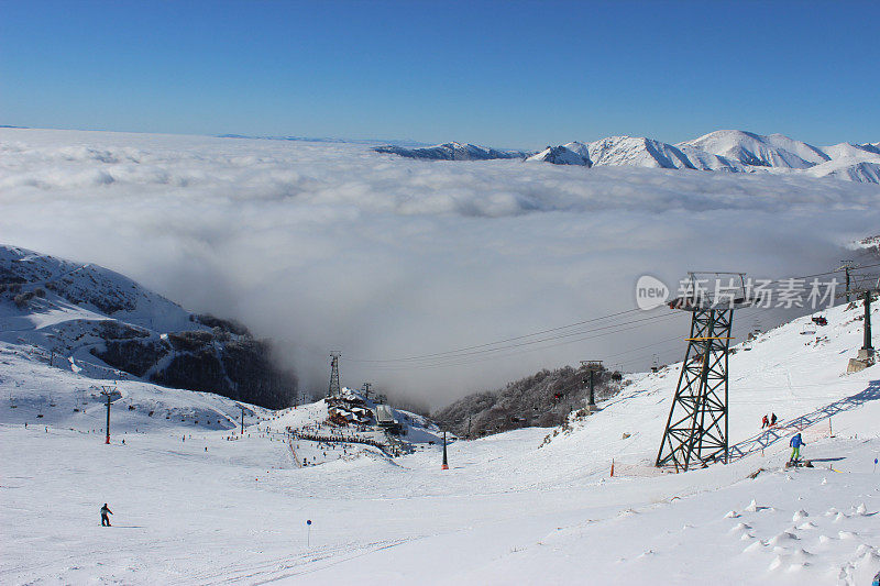 在cerro catedral的滑雪胜地